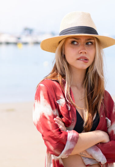 young woman at beach