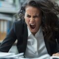 frantic woman