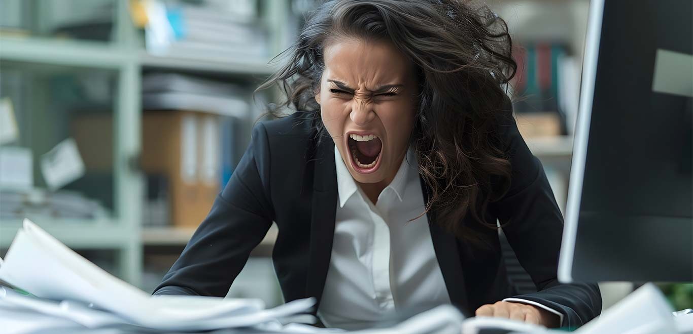 frantic woman