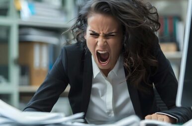 frantic woman